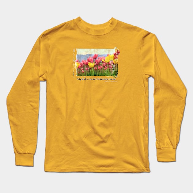 Parkinson's Tulip Field Awareness For A Cure Long Sleeve T-Shirt by YOPD Artist